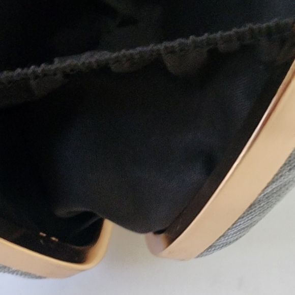 Silver Pleated Glitter Clutch Purse Women's Evening Handbag - Picture 10 of 10